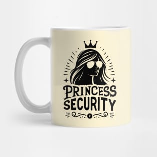 Princess Security Guarding Mom Gift Family Trip - Black Mug